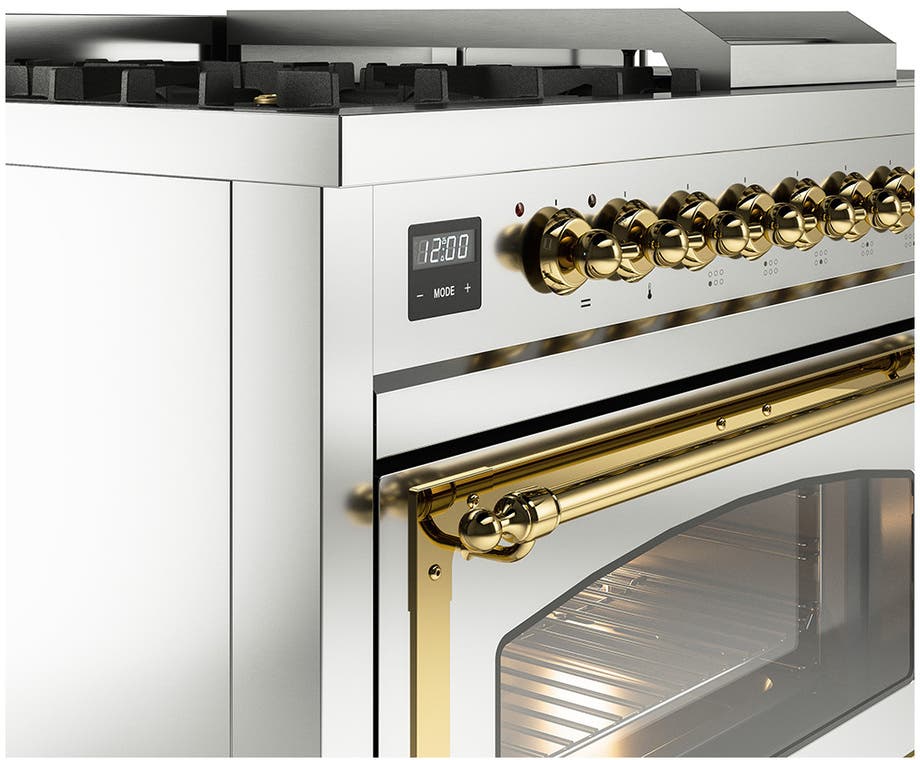 Ilve UN48FSNMPSSG Stainless Steel With Brass Knobs, Natural Gas