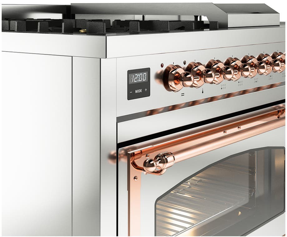 Ilve UN48FSNMPSSPLP Stainless Steel With Copper Knobs, Liquid Propane