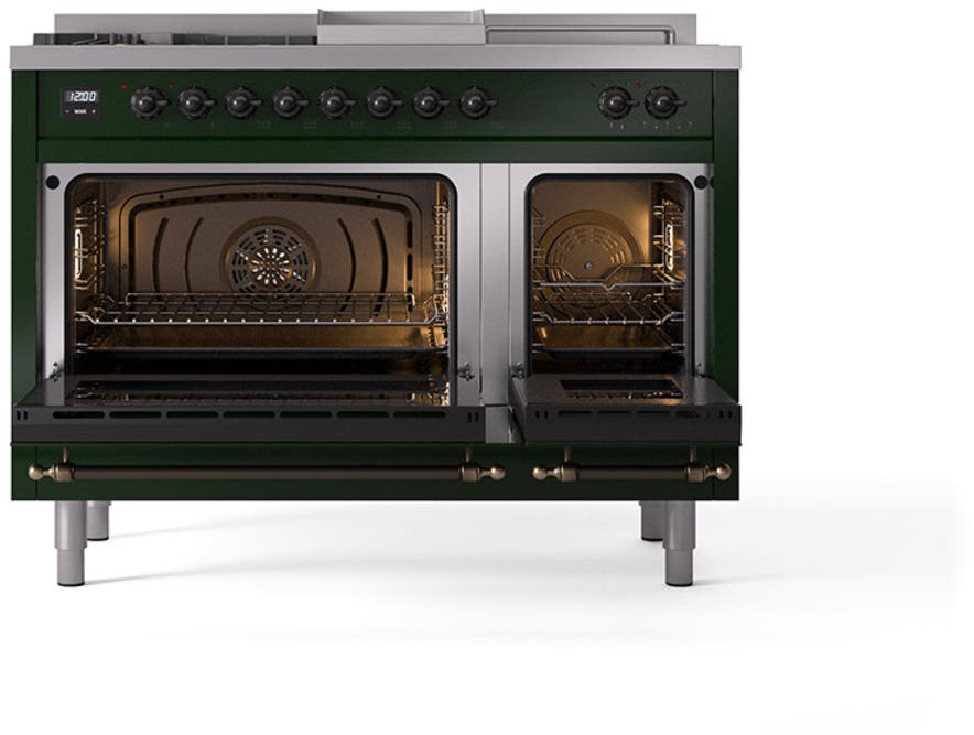 Ilve UN48FSQNMPEGBLP Emerald Green With Bronze Knobs, Liquid Propane