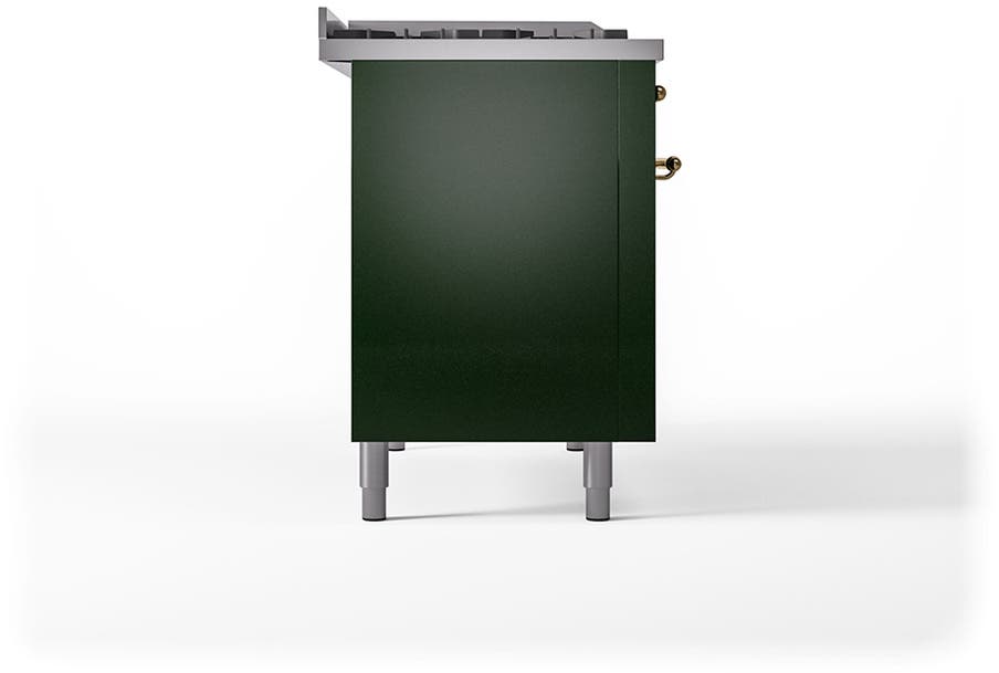 Ilve UN48FSQNMPEGGLP Emerald Green With Brass Knobs, Liquid Propane