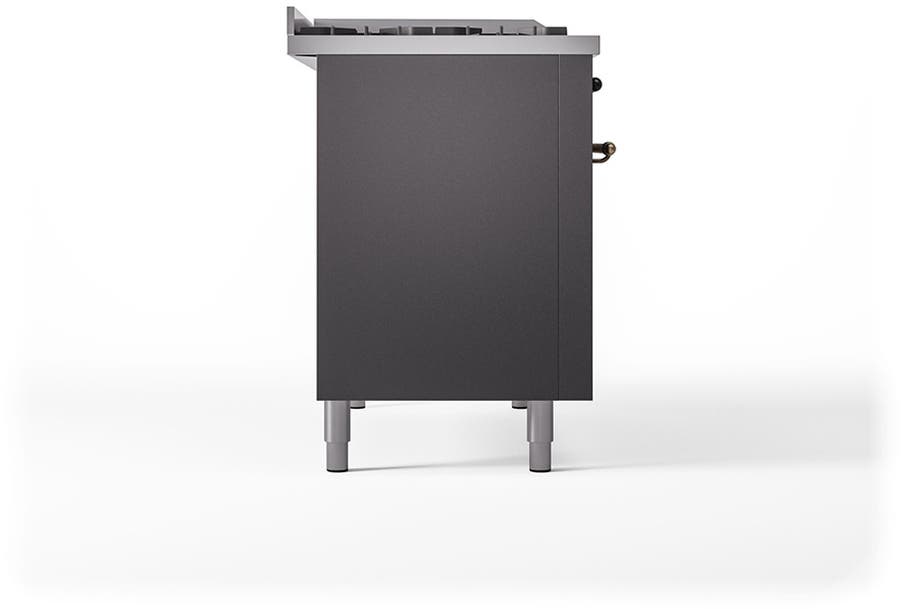 Ilve UN48FSQNMPMGBLP Graphite Matte With Bronze Knobs, Liquid Propane