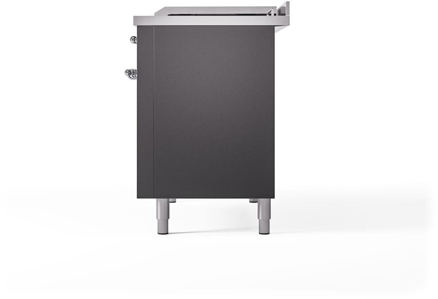 Ilve UN48FSQNMPMGC Graphite Matte With Chrome Knobs, Natural Gas