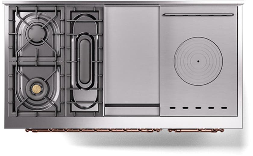 Ilve UN48FSQNMPMGPLP Graphite Matte With Copper Knobs, Liquid Propane