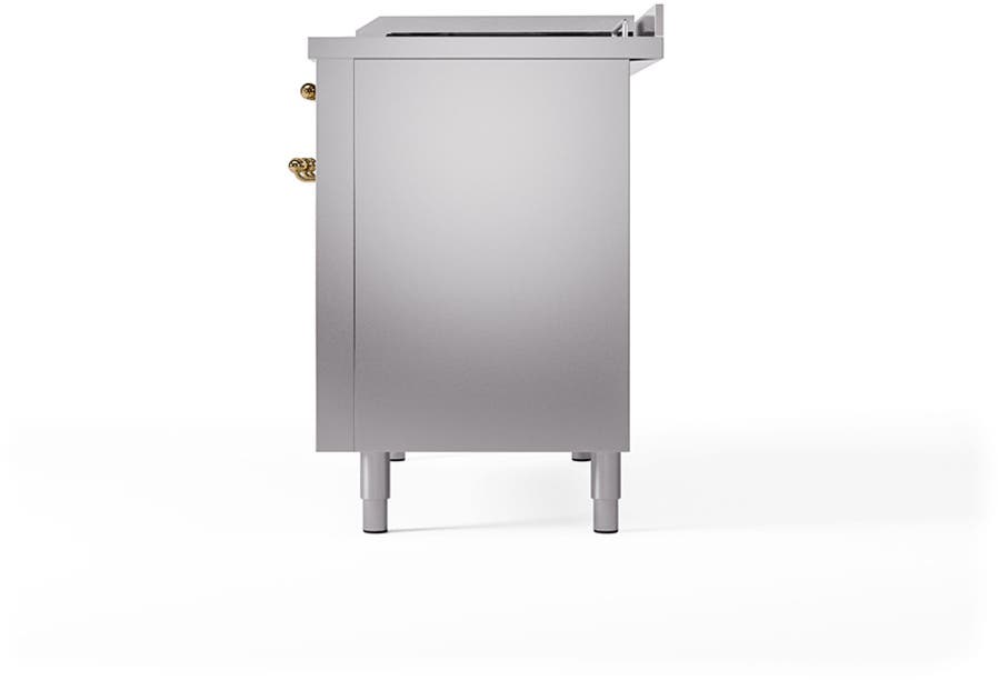 Ilve UN48FSQNMPSSG Stainless Steel With Brass Knobs, Natural Gas