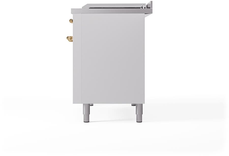 Ilve UN48FSQNMPWHGLP White With Brass Knobs, Liquid Propane