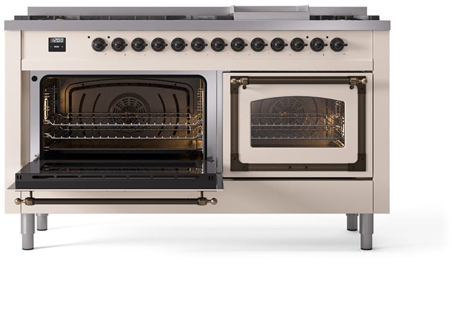 Ilve UN60FNMPAWB Antique White With Bronze Knobs, Natural Gas