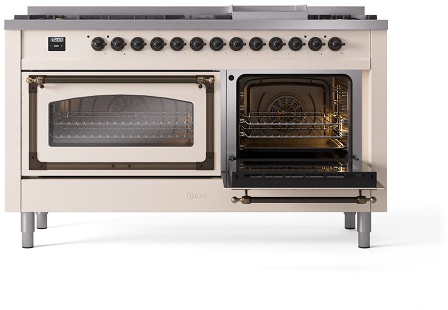 Ilve UN60FNMPAWBLP Antique White With Bronze Knobs, Liquid Propane