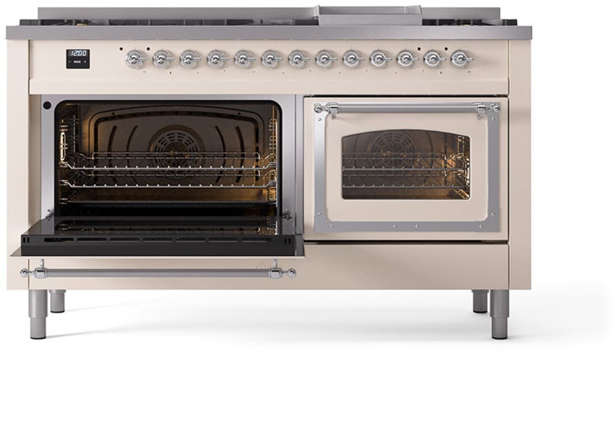 Ilve UN60FNMPAWC Antique White With Chrome Knobs, Natural Gas