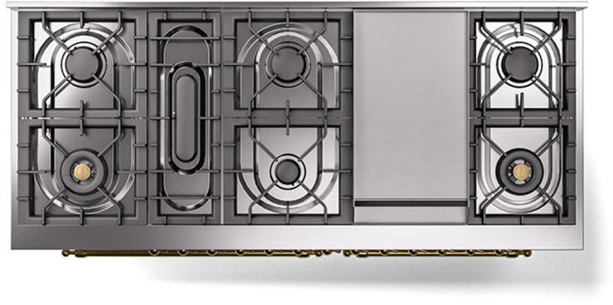 Ilve UN60FNMPAWG Antique White With Brass Knobs, Natural Gas