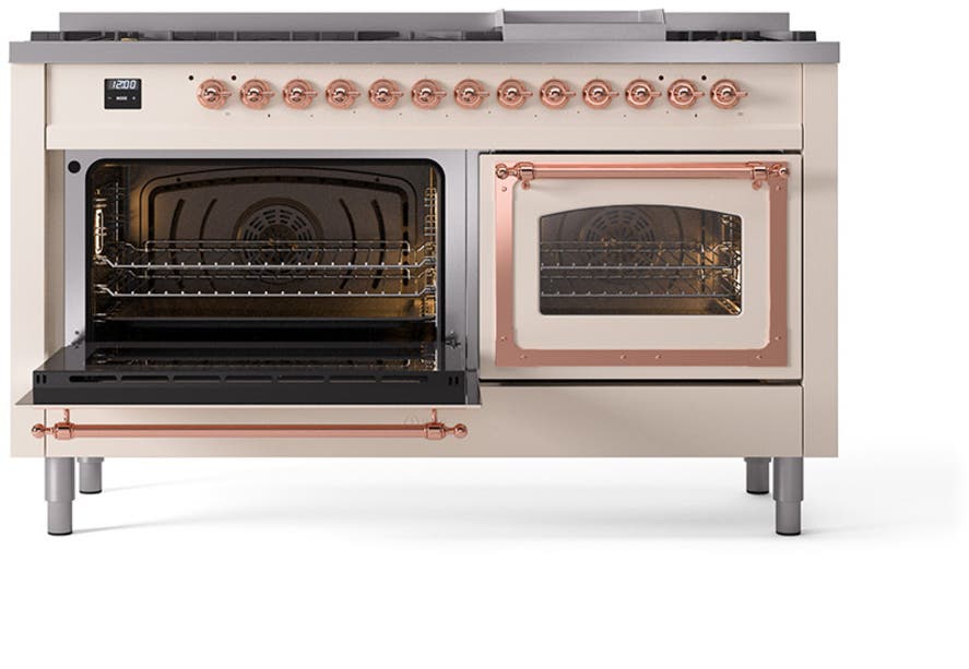 Ilve UN60FNMPAWPLP Antique White With Copper Knobs, Liquid Propane