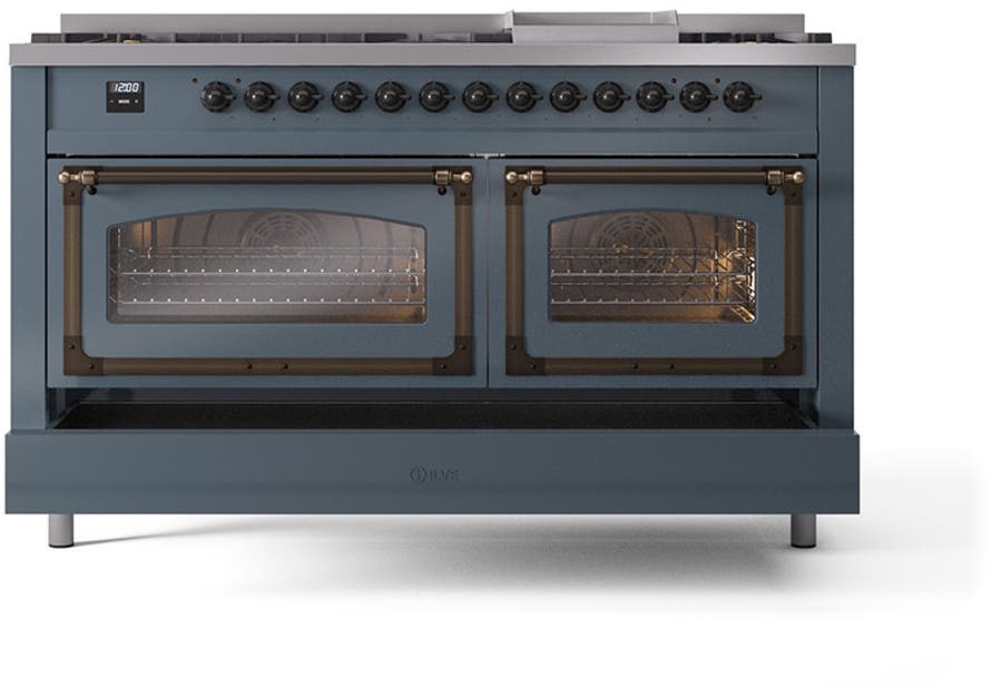 Ilve UN60FNMPBGB Blue Grey With Bronze Knobs, Natural Gas