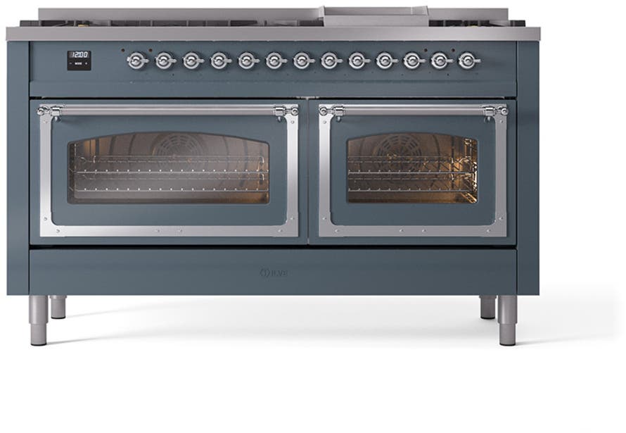 Ilve UN60FNMPBGC Blue Grey With Chrome Knobs, Natural Gas