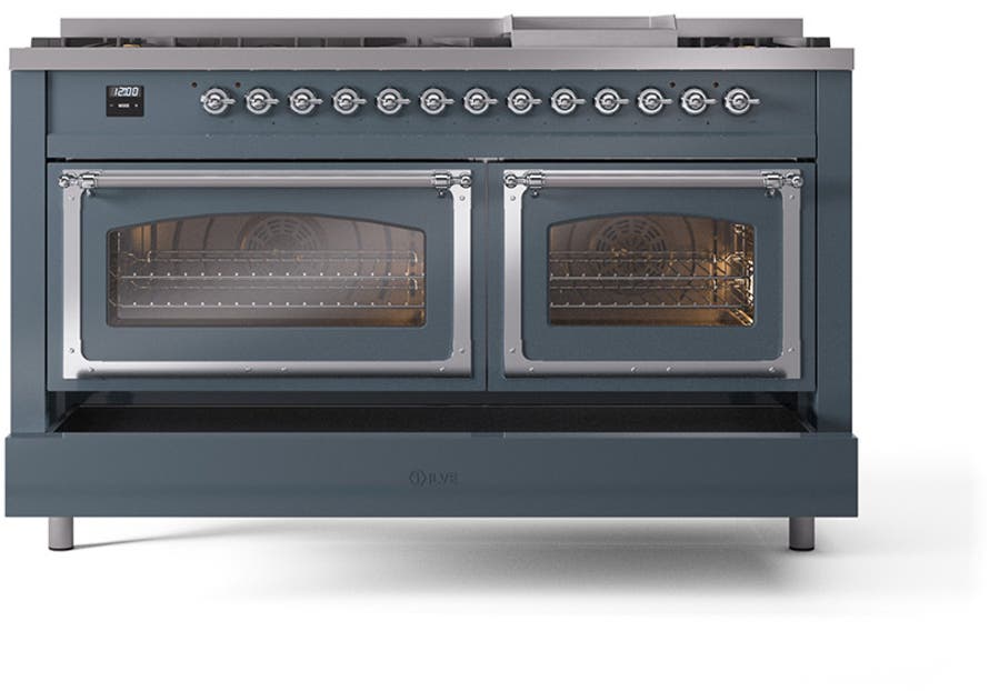 Ilve UN60FNMPBGCLP Blue Grey With Chrome Knobs, Liquid Propane
