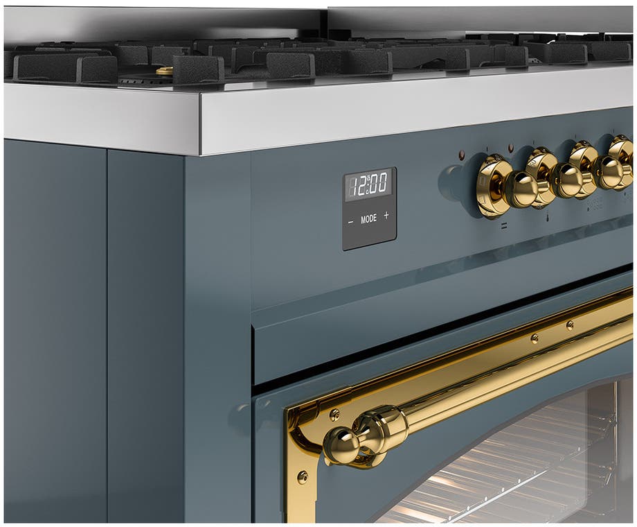 Ilve UN60FNMPBGG Blue Grey With Brass Knobs, Natural Gas