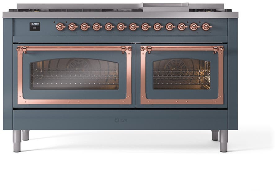 Ilve UN60FNMPBGP Blue Grey With Copper Knobs, Natural Gas
