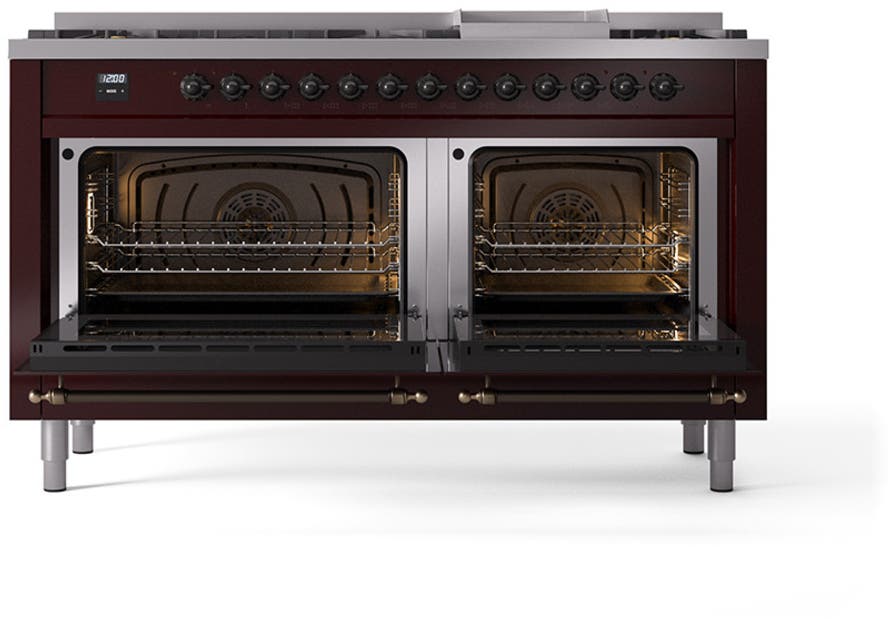 Ilve UN60FNMPBUB Burgundy With Bronze Knobs, Natural Gas