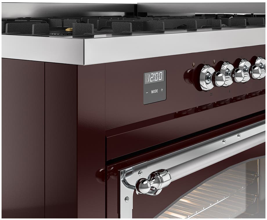 Ilve UN60FNMPBUC Burgundy With Chrome Knobs, Natural Gas