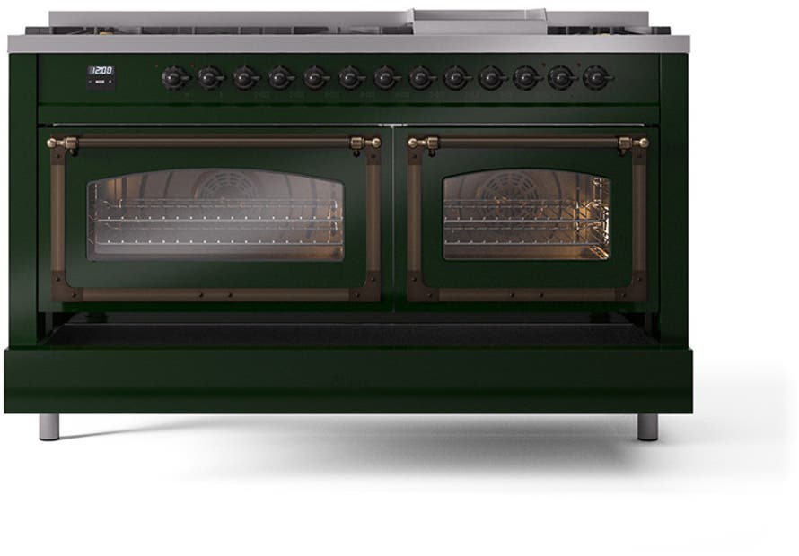 Ilve UN60FNMPEGB Emerald Green With Bronze Knobs, Natural Gas