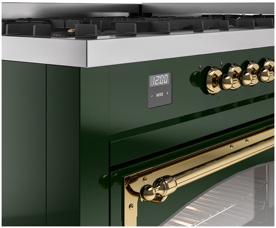 Ilve UN60FNMPEGGLP Emerald Green With Brass Knobs, Liquid Propane