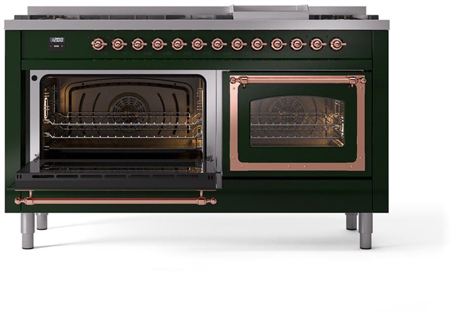 Ilve UN60FNMPEGPLP Emerald Green With Copper Knobs, Liquid Propane