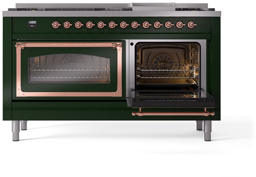 Ilve UN60FNMPEGPLP Emerald Green With Copper Knobs, Liquid Propane