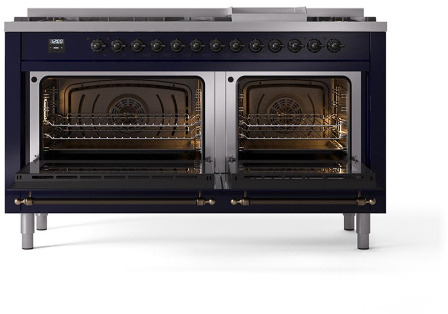 Ilve UN60FNMPMBB Midnight Blue With Bronze Knobs, Natural Gas
