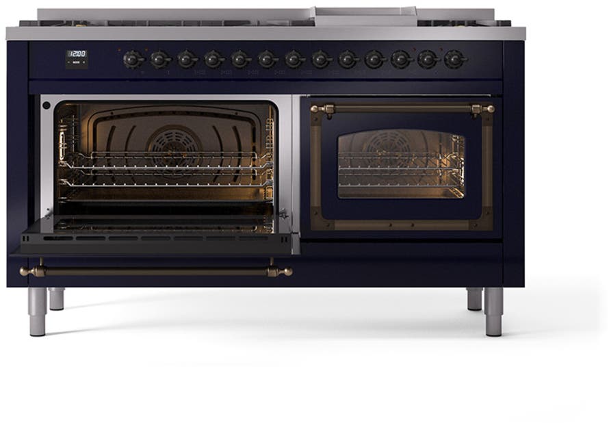 Ilve UN60FNMPMBBLP Midnight Blue With Bronze Knobs, Liquid Propane