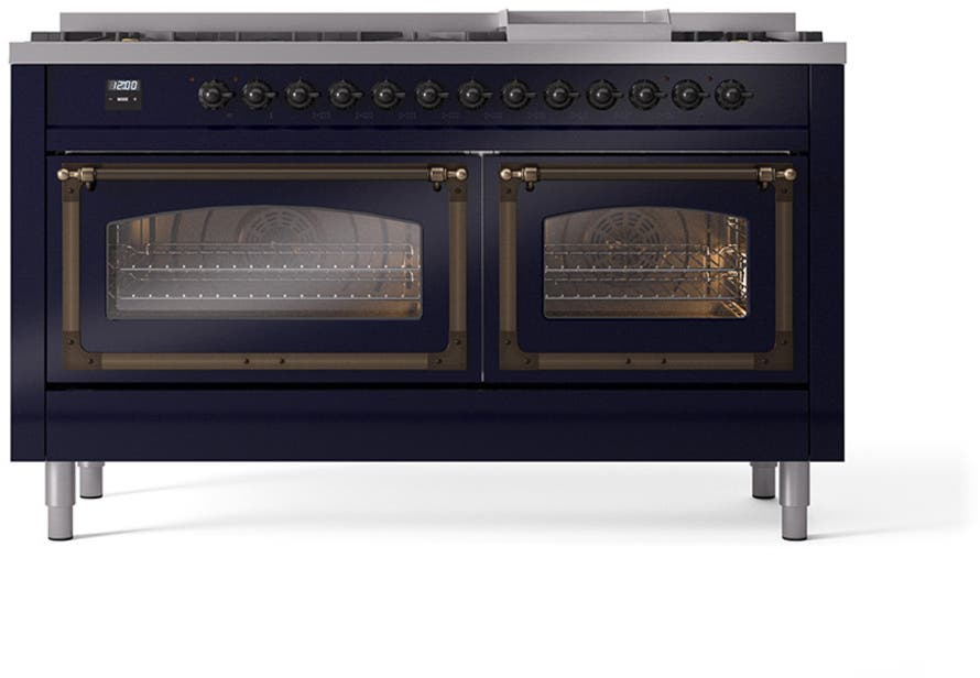Ilve UN60FNMPMBBLP Midnight Blue With Bronze Knobs, Liquid Propane