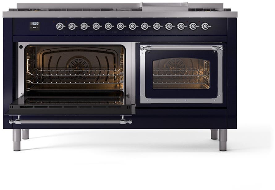 Ilve UN60FNMPMBC Midnight Blue With Chrome Knobs, Natural Gas