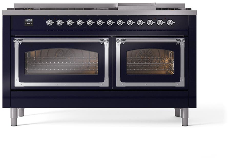Ilve UN60FNMPMBCLP Midnight Blue With Chrome Knobs, Liquid Propane