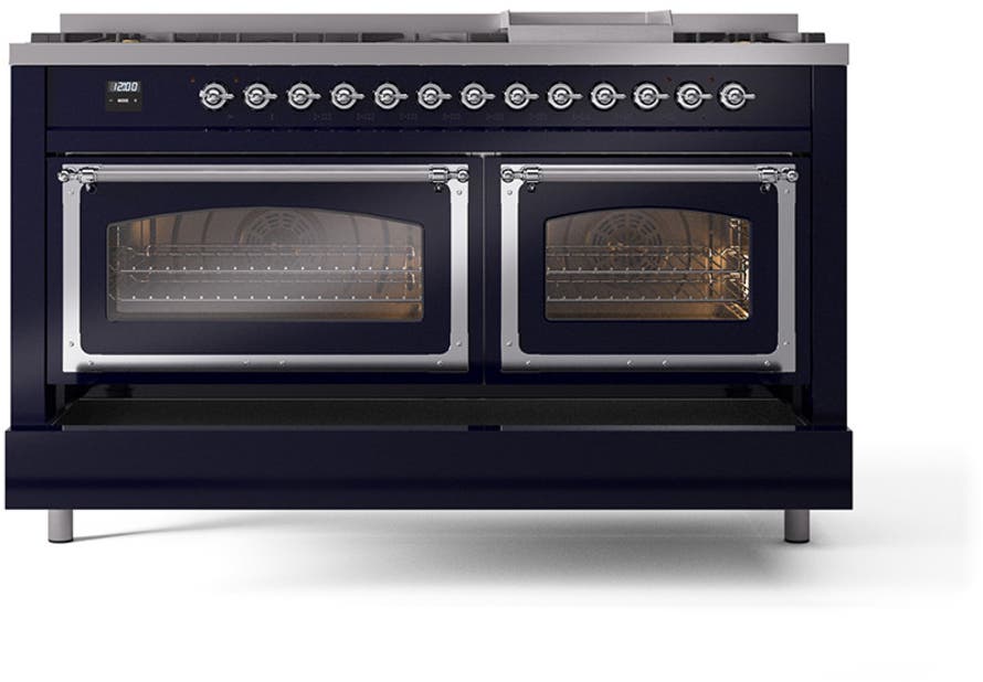 Ilve UN60FNMPMBCLP Midnight Blue With Chrome Knobs, Liquid Propane