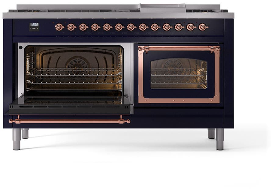 Ilve UN60FNMPMBP Midnight Blue With Copper Knobs, Natural Gas