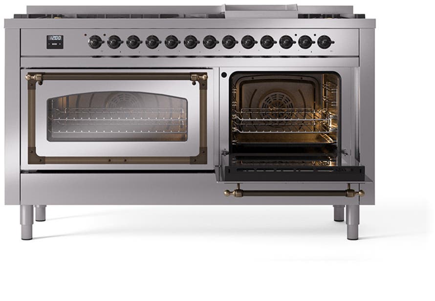 Ilve UN60FNMPSSB Stainless Steel With Bronze Knobs, Natural Gas