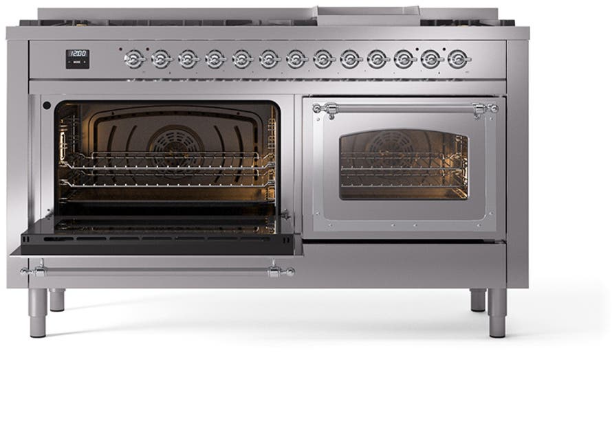Ilve UN60FNMPSSC Stainless Steel With Chrome Knobs, Natural Gas