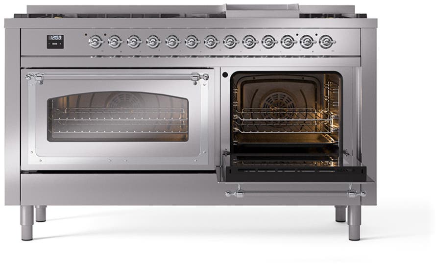 Ilve UN60FNMPSSC Stainless Steel With Chrome Knobs, Natural Gas