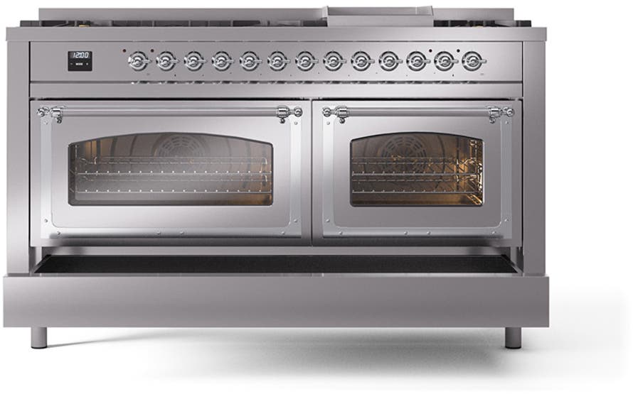 Ilve UN60FNMPSSC Stainless Steel With Chrome Knobs, Natural Gas