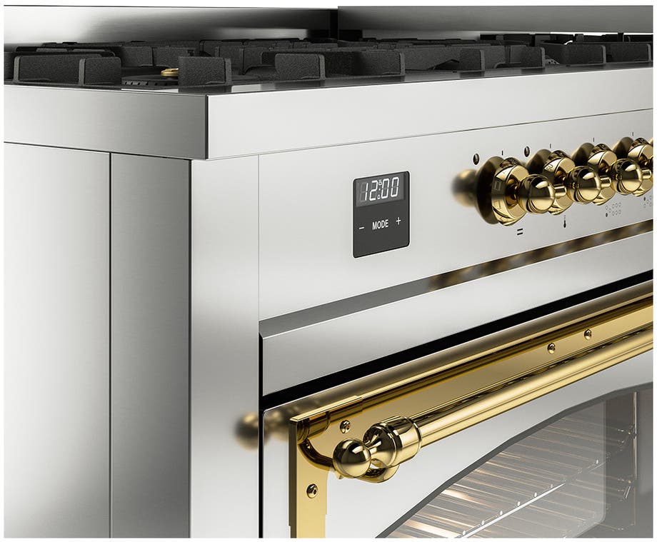 Ilve UN60FNMPSSGLP Stainless Steel With Brass Knobs, Liquid Propane