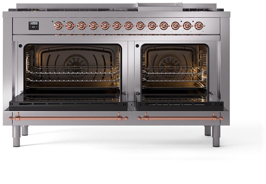 Ilve UN60FNMPSSPLP Stainless Steel With Copper Knobs, Liquid Propane