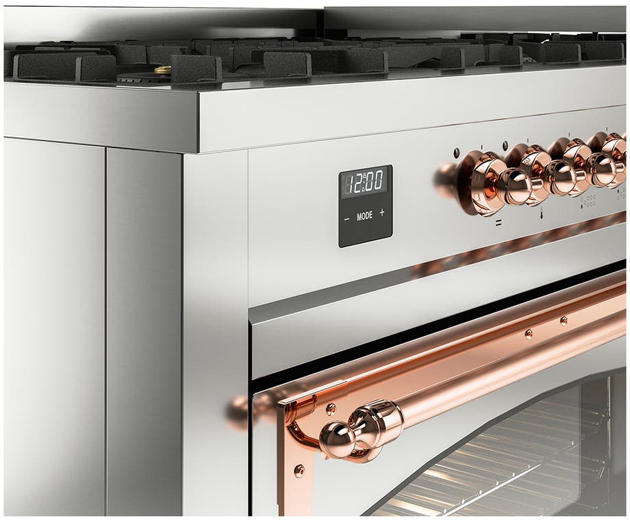 Ilve UN60FNMPSSPLP Stainless Steel With Copper Knobs, Liquid Propane