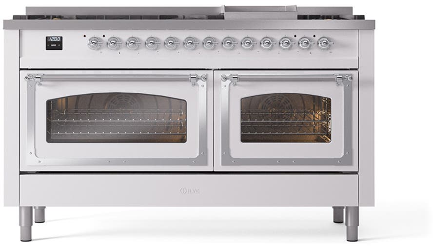 Ilve UN60FNMPWHC White With Chrome Knobs, Natural Gas