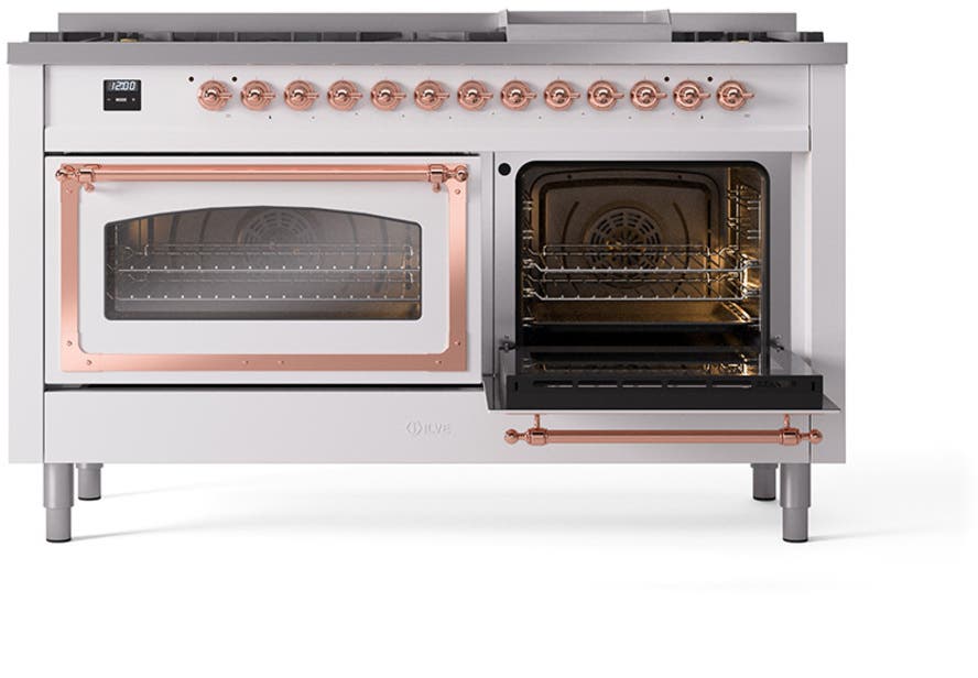 Ilve UN60FNMPWHPLP White With Copper Knobs, Liquid Propane
