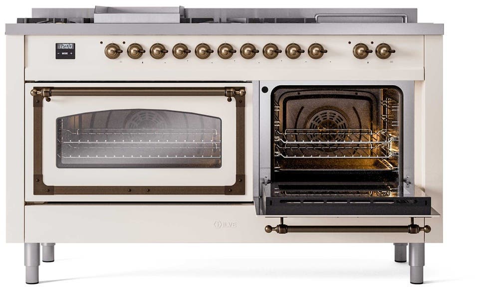 Ilve UN60FSNMPAWB Antique White With Bronze Knobs, Natural Gas