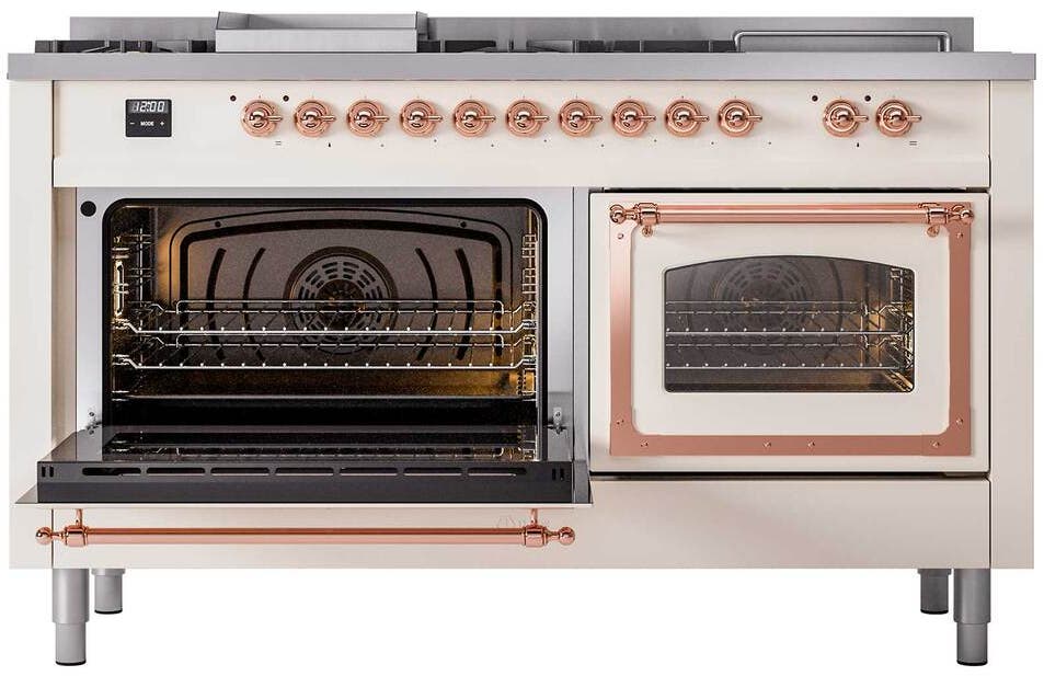 Ilve UN60FSNMPAWP Antique White With Copper Knobs, Natural Gas