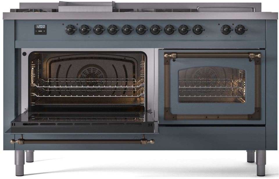 Ilve UN60FSNMPBGB Blue Grey With Bronze Knobs, Natural Gas