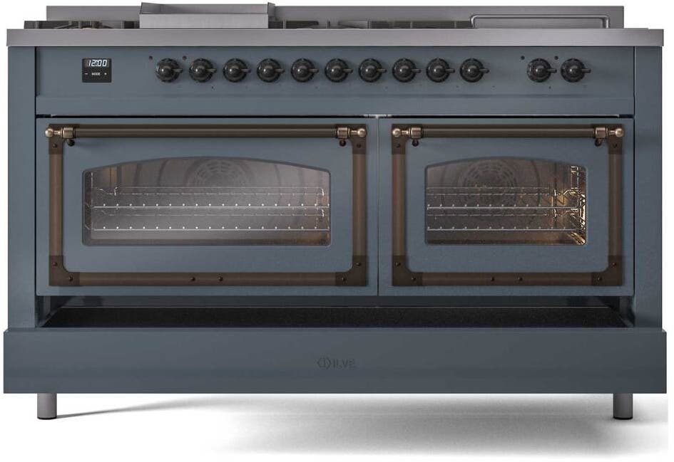 Ilve UN60FSNMPBGBLP Blue Grey With Bronze Knobs, Liquid Propane