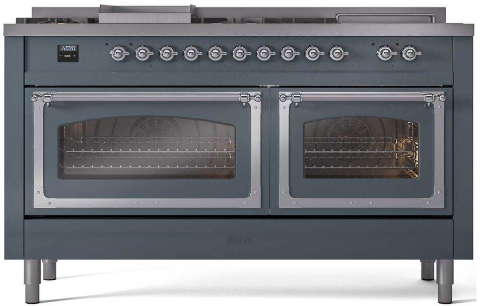 Ilve UN60FSNMPBGC Blue Grey With Chrome Knobs, Natural Gas