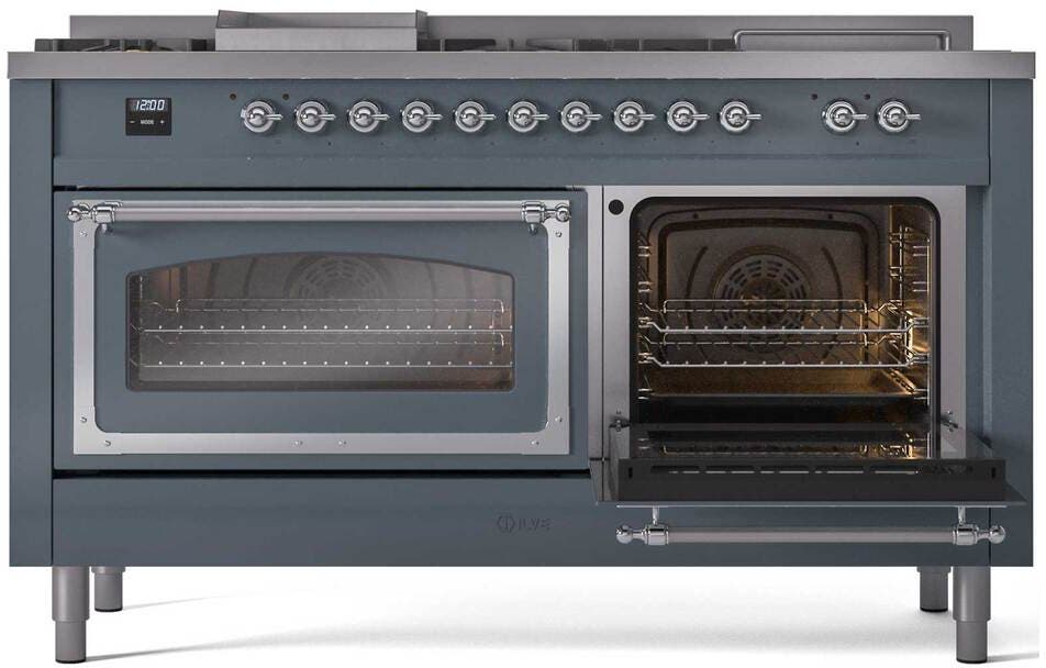 Ilve UN60FSNMPBGCLP Blue Grey With Chrome Knobs, Liquid Propane