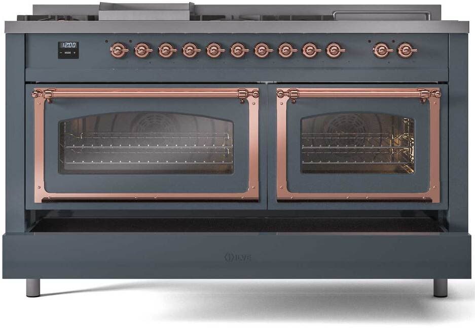 Ilve UN60FSNMPBGP Blue Grey With Copper Knobs, Natural Gas