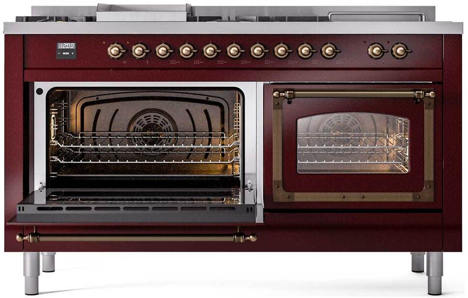 Ilve UN60FSNMPBUB Burgundy With Bronze Knobs, Natural Gas