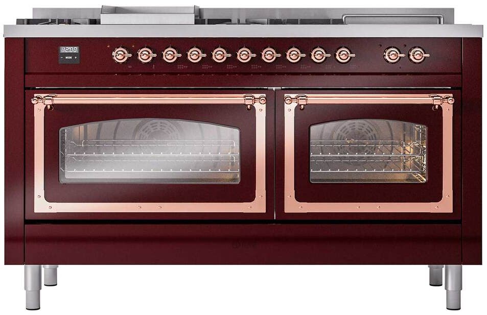 Ilve UN60FSNMPBUPLP Burgundy With Copper Knobs, Liquid Propane